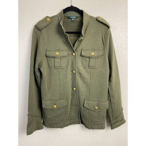 Lauren Ralph Lauren French Terry Cargo barn chore Jacket Green Medium Military